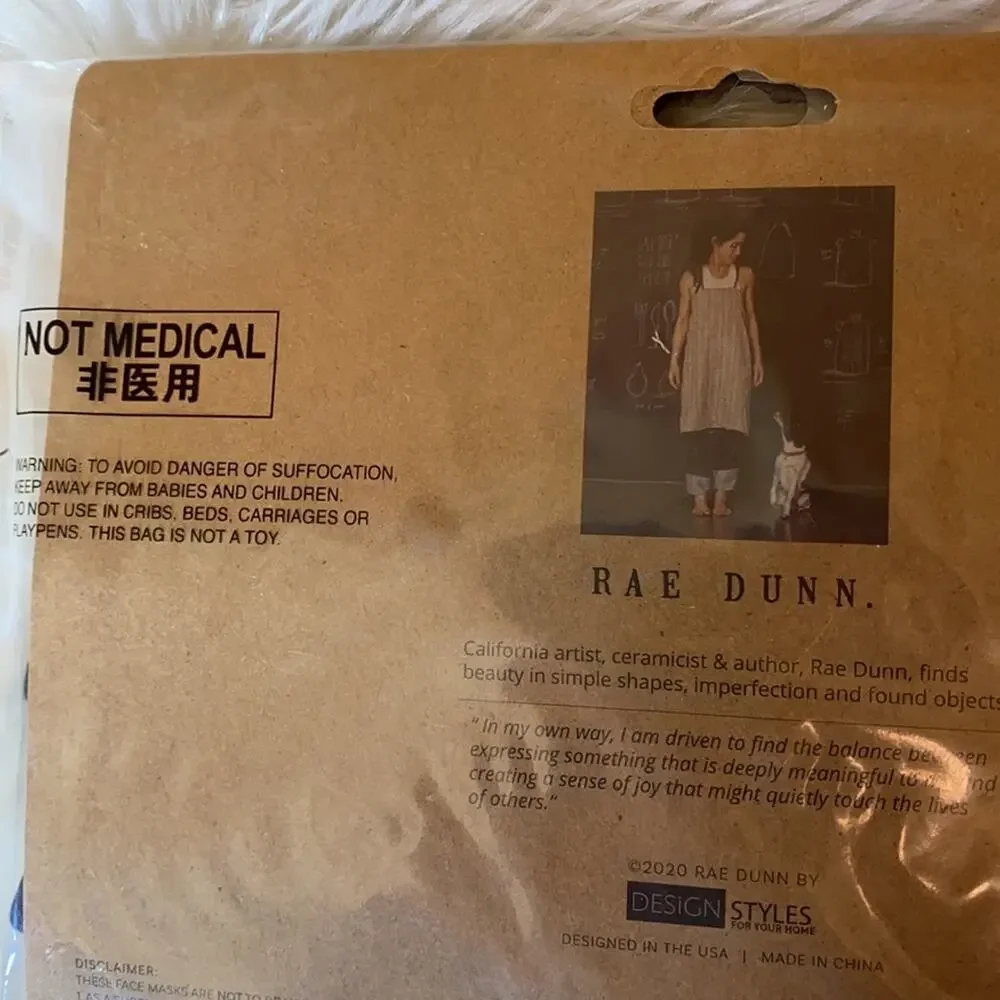 Rae Dunn Believe. Peace. Reusable Face Masks Set